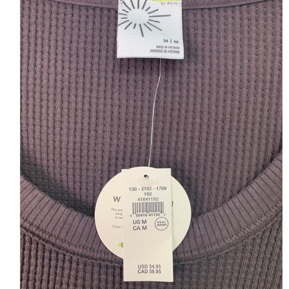 NWT New Offline By Aerie Womens Medium Long Sleeve Waffled Athletic Top - Picture 2 of 5